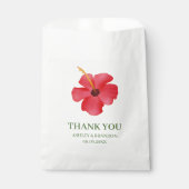 Pink Tropical Flower Wedding Thank You Geschenktütchen (Vorderseite)