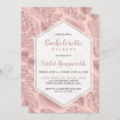 Pink Tropical Geometric Bachelorette Wochenende Einladung (Vorne/Hinten)