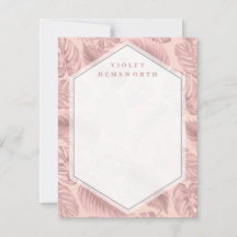 Pink Tropical Geometry Note Card