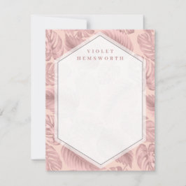 Pink Tropical Geometry Note Card Mitteilungskarte