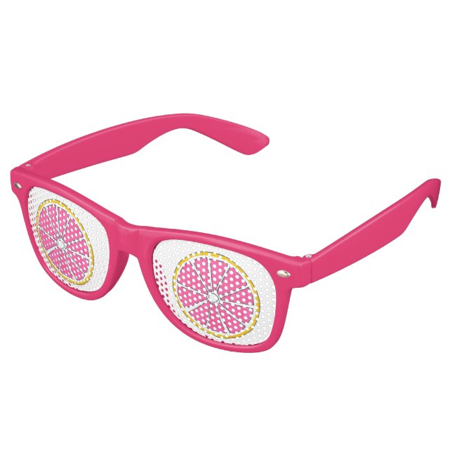 Pink Tropical Grapefruit Citrus Frucht Sonnenbrille (Schrägansicht)