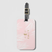 Pink Tropical Leaf Gepäckanhänger (Vorderseite Vertikal)