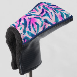Pink Tropical Leaf Pattern Golf Headcover
