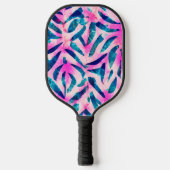 Pink Tropical Leaf Pattern Pickleball Schläger (Vorderseite)