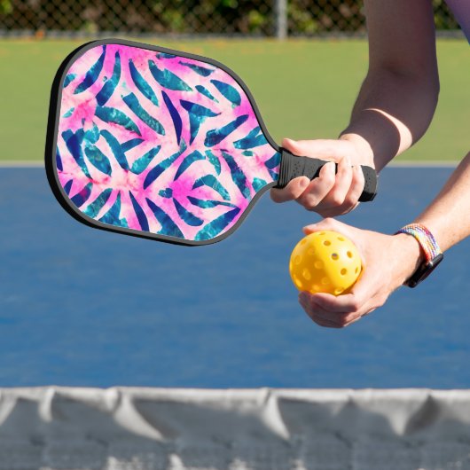 Pink Tropical Leaf Pattern Pickleball Schläger (InSitu)