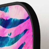 Pink Tropical Leaf Pattern Pickleball Schläger (Linke Seite)