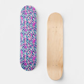 Pink Tropical Leaf Pattern Skateboard (Vorderseite)