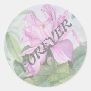 PINK TROPICAL ORCHID WEDDSTICKER RUNDER AUFKLEBER