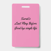 Pink Tropical Palm Junggeselinnen-Abschied VIP Pas Ausweis (Back)