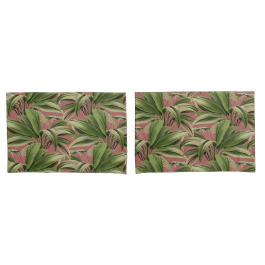 Pink Tropical Palm Kissenbezug (Vorderseite-Set)