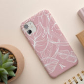 Pink Tropical Palm Leaf Muster Monogram Case Mate