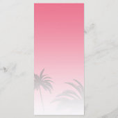 Pink Tropical Palm Tree Beach Hochzeit Menükarte (Rückseite)