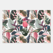 Pink Tropical Philodendron Houseplant Muster Geschenkpapier Set (Vorderseite 3)