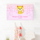 Pink Tropical Rainbow Leopard Baby Dusche Empfang Banner (Insitu)