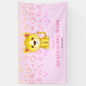 Pink Tropical Rainbow Leopard Baby Dusche Empfang Banner (Vertikal)