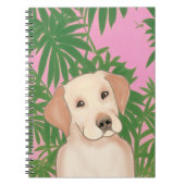 Pink Tropical Spiral Notebook mit Niedlichem Gelbe Notizblock (Vorderseite)