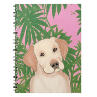 Pink Tropical Spiral Notebook mit Niedlichem Gelbe Notizblock