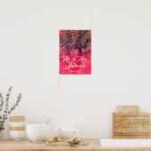 Pink Tropical Summer Palm Blätter Beach Wedding Poster (Küche)