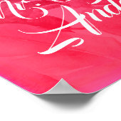 Pink Tropical Summer Palm Blätter Beach Wedding Poster (Ecke)