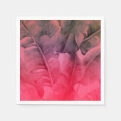 Pink Tropical Summer Palm Blätter Luau Party Serviette (Vorderseite)