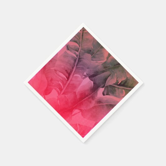 Pink Tropical Summer Palm Blätter Luau Party Serviette (Ecke)