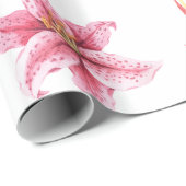 Pink Tropical Watercolor Floral Pattern Geschenkpapier (Rolleneckpunkt)