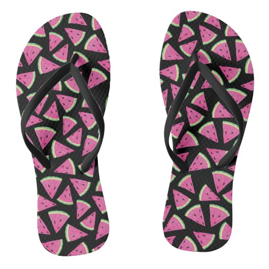 Pink Tropical Watermelon Pattern Badesandalen (Fußbett)