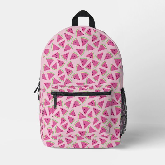 Pink Tropical Watermelon Pattern Bedruckter Rucksack (Vorderseite)
