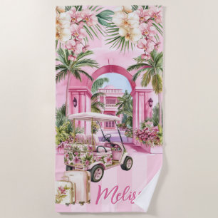 Pink Tropical Wellness-Center Resort Beach Handtuc Strandtuch