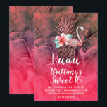 Pink Tropischer Glitzer Ananas Luau Sweet 16 Einladung<br><div class="desc">für jedes Ereignis anpassen</div>