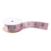 Pink Truck Christmas Ribbon Satinband (Spule)