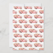 Pink Truck Ostereier Jagd Einladung (Rückseite)