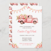 Pink Truck Ostereier Jagd Einladung (Vorne/Hinten)