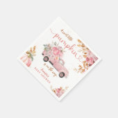 Pink Truck Pumpkin Baby Dusche Fall Party Papier Serviette (Ecke)
