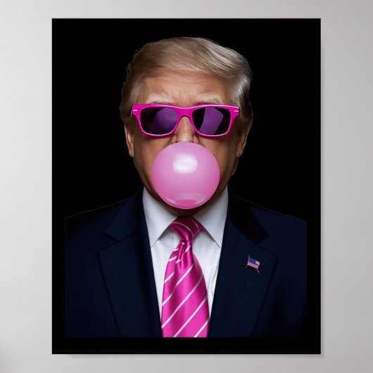Pink Trump Bubble Gum 2024 Abstimmung Präsident Fu Poster (Vorne)
