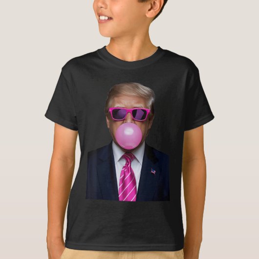 Pink Trump Bubble Gum Gift 2024 Abstimmung Präside T-Shirt (Vorderseite)