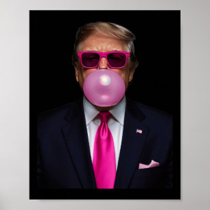 Pink Trump Bubble Gum Shirt 2024 Abstimmung Präsid Poster