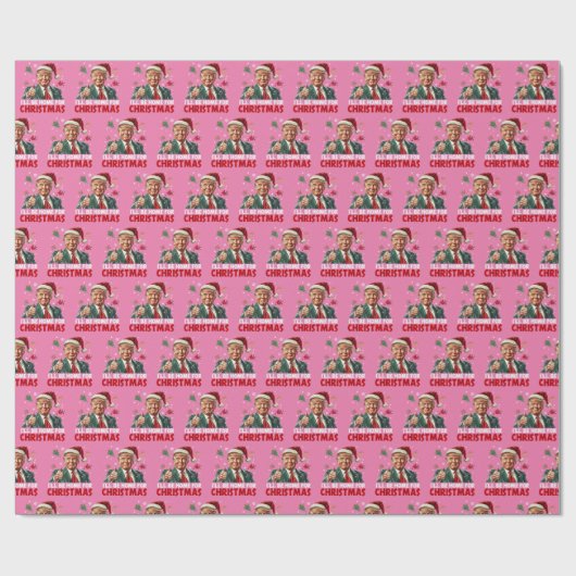 Pink Trump Geschenkwrap | Ich bin zu Weihnachten Z Geschenkpapier (Flach)
