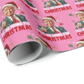 Pink Trump Geschenkwrap | Ich bin zu Weihnachten Z Geschenkpapier (Rolleneckpunkt)