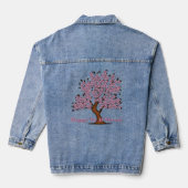 Pink Tu B'Shevat Blume Tree Jeansjacke (Rückseite)