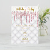 PINK TUFTED CAKE JEDEN ANLASS GEBURTSTAG EINLADUNG (Stehend Vorderseite)