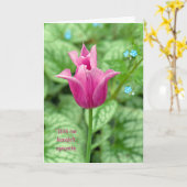 Pink Tulip Beileid Karte (Gelbe Blume)