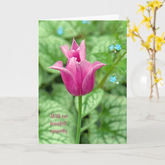 Pink Tulip Beileid Karte (Gelbe Blume)