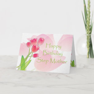 Pink Tulip Birthday Card for Step Mother Karte