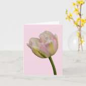 Pink Tulip Blank oder benutzerdefinierte Begrüßung Karte (Gelbe Blume)