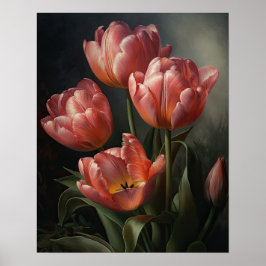 Pink Tulip Blume Art Print Poster