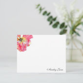 Pink Tulip Blume Dankeskarte (Stehend Vorderseite)