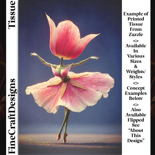 Pink Tulip Blume Fairy Ballerina DJ7LF Decoupage Seidenpapier