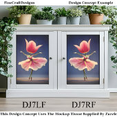 Pink Tulip Blume Fairy Ballerina DJ7LF Decoupage Seidenpapier