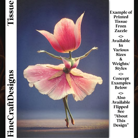 Pink Tulip Blume Fairy Ballerina DJ7RF Decoupage Seidenpapier